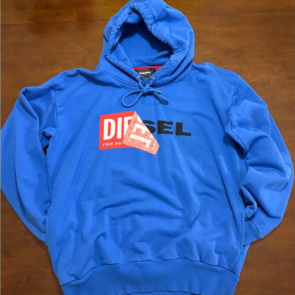 Diesel Vibrant Blue Hoodie! Size S UNISEX Pre-Owned PERFECT CONDITION🤩